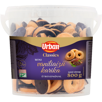 Urban Classics mini vaníliaízű karika étbevonóval 800 g