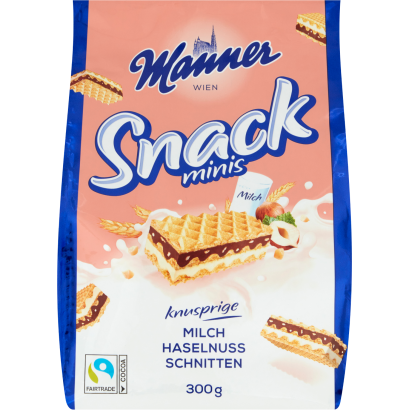 Manner Snack ostya mogyoró- és tejszín ízesítésű krémtöltelékkel 300 g