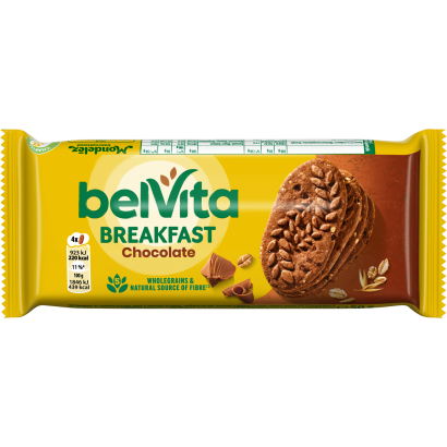 Belvita kakaós, gabonás, omlós keksz csokoládédarabokkal 50 g