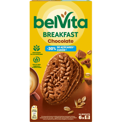 Belvita kakaós, gabonás keksz csokoládédarabokkal 30% kevesebb cukorral 6 x 50 g (300 g)