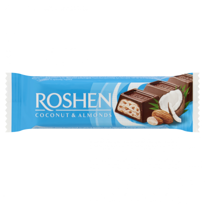 Roshen tejcsokoládé szelet mandulával és kókuszos töltelékkel 29 g