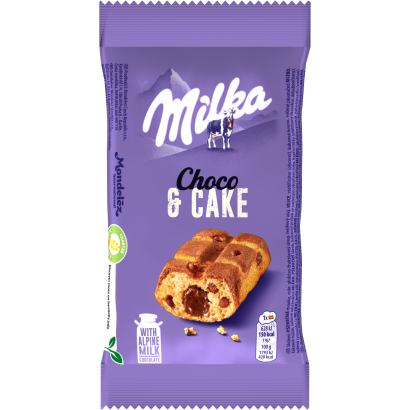 Milka Cake & Choc piskóta tejcsokoládé darabokkal és csokoládés töltelékkel 35 g