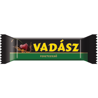 Vadász Feketeerdő csokoládés-alkoholos meggyes krémmel töltött tejcsokoládé szelet 25 g