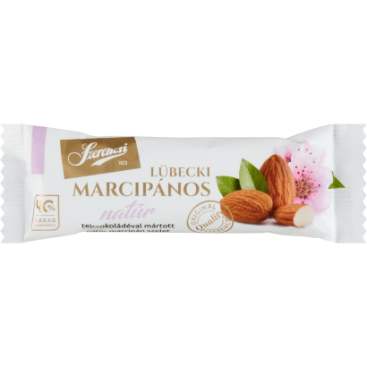 Szerencsi Lübecki Marcipános tejcsokoládéval mártott natúr marcipán szelet 27 g