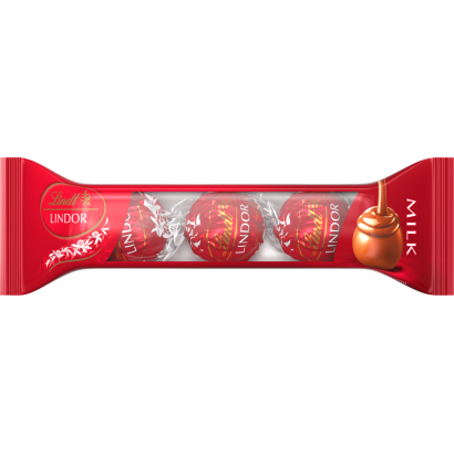 Lindt Lindor tejcsokoládé praliné lágyan olvadó töltelékkel 3 db 37 g