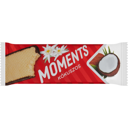 Moments kakaós bevonómasszába mártott, kókuszos krémmel töltött ostyaszelet 45 g