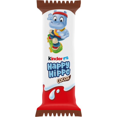 Kinder Happy Hippo Cacao kakaós és tejes krémmel töltött ropogós ostya 20,7 g