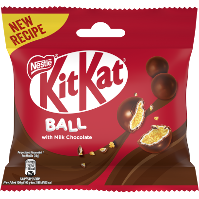 KitKat Ball ropogós búzapehelygolyók fehér krémmel és tejcsokoládéval bevonva 36 g