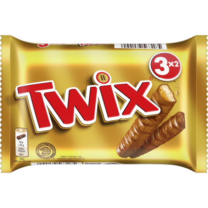 Twix kekszes szeletek karamellával tejcsokoládéba mártva 3 x 2 x 25 g (150 g)