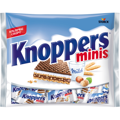 Knoppers Minis töltött ostya kakaós tejbevonóval félig mártva 200 g