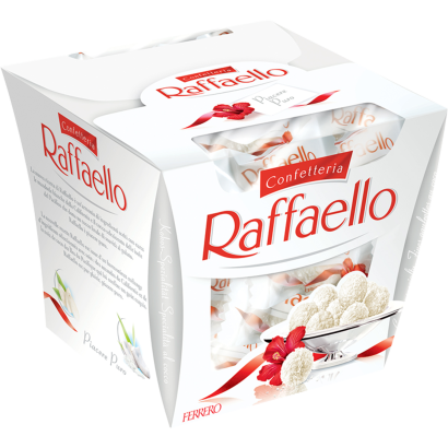 Raffaello ropogós, kókuszos ostyakülönlegesség, belsejében egész szem mandulával 150 g