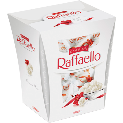 Raffaello ropogós, kókuszos ostyakülönlegesség, belsejében egész szem mandulával 230 g