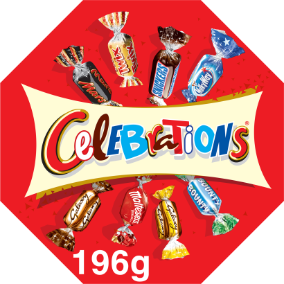 Celebrations vegyes töltött és kekszes tejcsokoládé 196 g