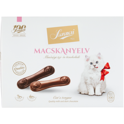 Szerencsi Macskanyelv minőségi tej- és étcsokoládé 100 g
