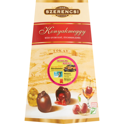Szerencsi kézi gyártású, étcsokoládés konyakmeggy 250 g