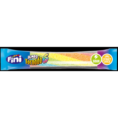 Fini Jumbo Tornado 6 gyümölcs ízű gumicukor savanyú cukorporral 50 g