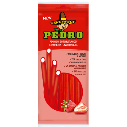 Pedro eper ízű gumicukor ceruza 80 g