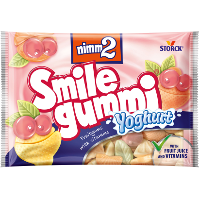 nimm2 Smilegummi vegyes gyümölcs ízű joghurtos gumicukorka vitaminokkal 100 g
