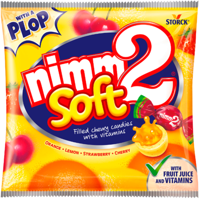 nimm2 Soft gyümölcsös töltött olvadó cukorka gyümölcslével és vitaminokkal 90 g