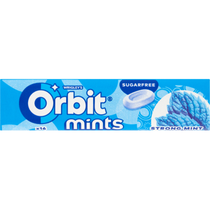 Orbit Mints Strong Mint mentaízű cukormentes töltetlen keménycukorka édesítőszerrel 28 g