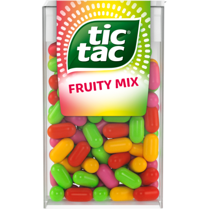 Tic Tac Fruity Mix cseresznye-, marakuja-, citrom-lime, és eper-mentol ízű cukordrazsé 54 g