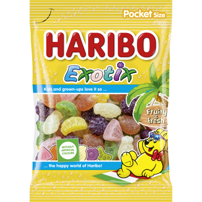 Haribo Exotix gyümölcsízű gumicukroka 80 g