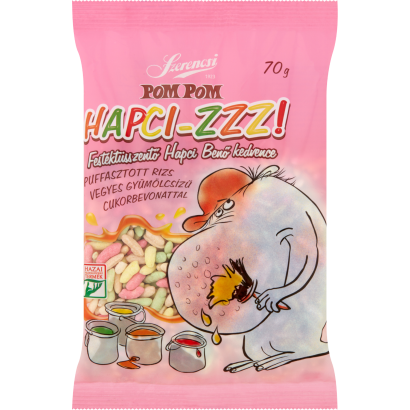 Szerencsi Pom Pom Hapci-ZZZ! puffasztott rizs vegyes gyümölcsízű cukorbevonattal 70 g