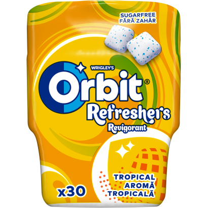 Orbit Refreshers Tropical gyümölcsízű cukormentes rágógumi édesítőszerrel 67 g