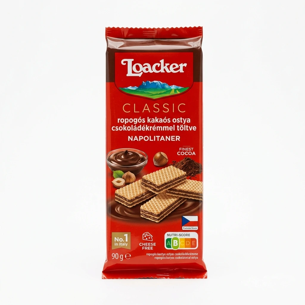 Loacker Classic ropogós kakaós ostya csokoládékrémmel töltve 90 g