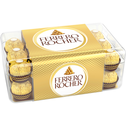 Ferrero Rocher tejcsokoládéval és mogyoródarabkákkal borított ropogós ostya lágy töltelékkel 375 g