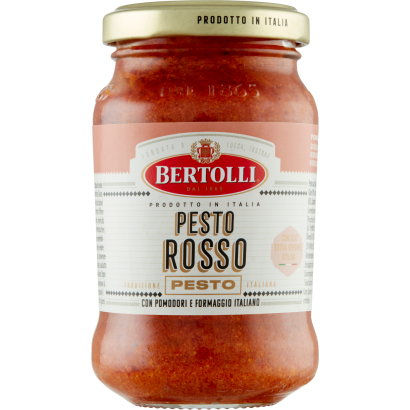 Bertolli Pesto Rosso bazsalikommal ízesített paradicsomos tésztaszósz 185 g