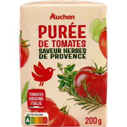 Auchan Kedvenc Zöld fűszernövényes ízű (provence-i) paradicsompüré (7% ref.) 200 g