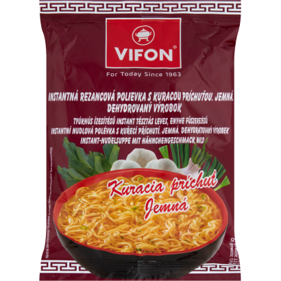 Vifon tyúkhús ízesítésű instant tésztás leves, enyhe fűszerezésű 60 g