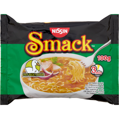Nissin Smack fűszeres kacsa ízű instant tésztaleves 100 g