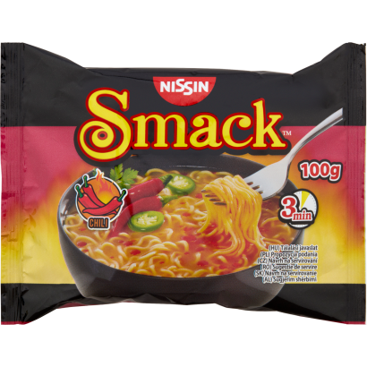 Nissin Smack instant tésztaleves chili ízesítéssel 100 g