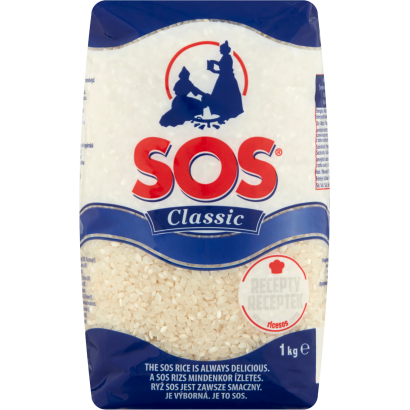 SOS Classic közepes szemű, hántolt "A" minőségű rizs 1 kg