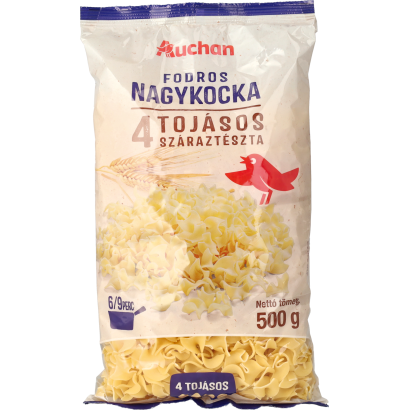 Auchan Kedvenc Fodros nagykocka száraztészta 4 tojásos 500 g