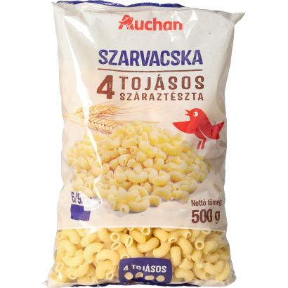 Auchan Kedvenc Szarvacska 4 tojásos száraztészta 500 g