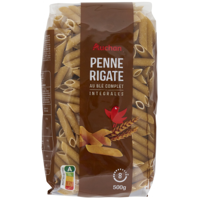 Auchan Kedvenc teljes kiőrlésű penne száraztészta 500 g