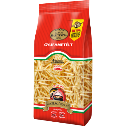 Izsáki Házitészta gyufametélt 4 tojásos száraztészta 300 g