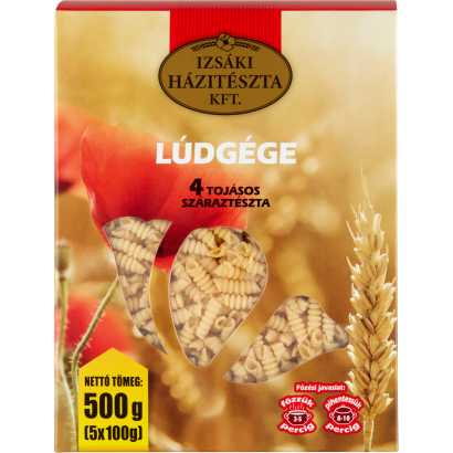 Izsáki Házitészta lúdgége 4 tojásos száraztészta 5 x 100 g (500 g)
