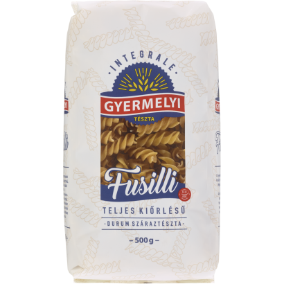 Gyermelyi Fusilli teljes kiőrlésű durum száraztészta 500 g