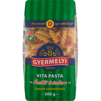 Gyermelyi Vita Pasta Fusilli Tricolore durum száraztészta 500 g