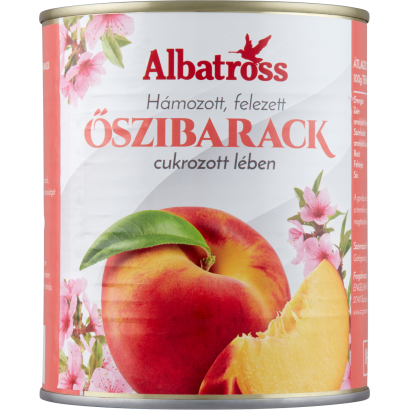 Albatross hámozott, felezett őszibarack cukrozott lében 820 g