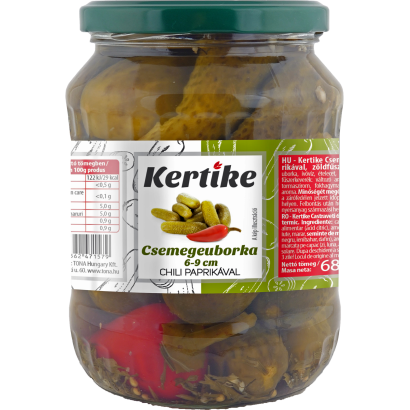 Kertike csemegeuborka chili paprikával 680/350 g
