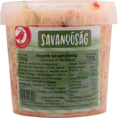 Auchan Kedvenc Vegyes savanyúság vödrös 700 g