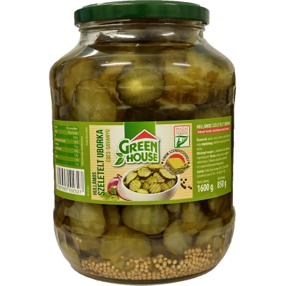 Green House édes-savanyú hullámos szeletelt uborka savanyúság 1600 g