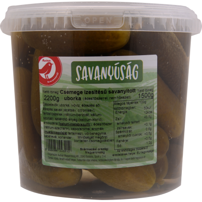 Auchan Kedvenc Csemege ízesítésű savanyított uborka vödrös 1,5 kg
