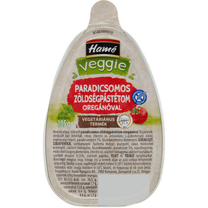 Hamé Veggie paradicsomos zöldségpástétom oregánóval 105 g