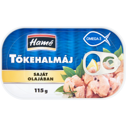 Hamé tőkehalmáj saját olajában 115 g
